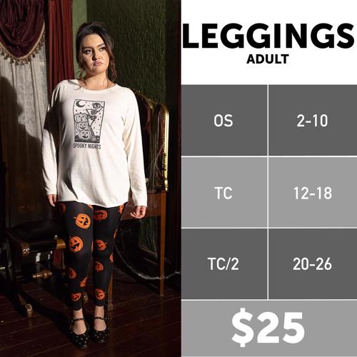 Halloween Leggings Size Chart